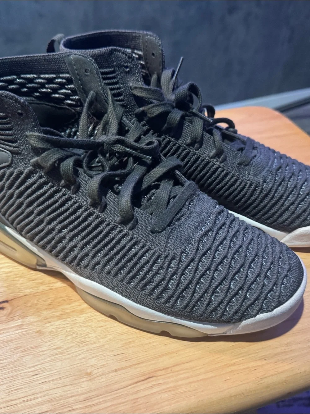 Jordan Men's Olive Knit Basketball Sneakers with White Accents